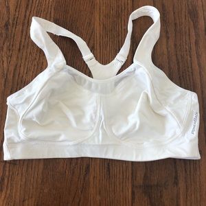 Champion Powerback Sports bra, white, 38D. Great condition. Motion control.